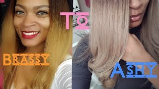 TONING MY BRASSY HAIR WITH WELLA T14 HOW TO [upl. by Morra]