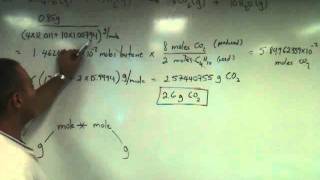 Stoichiometry Part 2 Combustion of Butane [upl. by Devora]