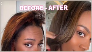 how to TONE ORANGE bleached hair [upl. by Ahsirek]