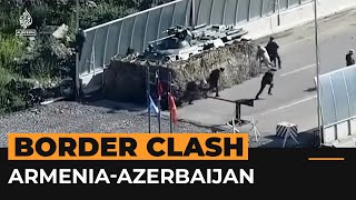 Moment Armenians shoot at Azerbaijani guards over flag  Al Jazeera Newsfeed [upl. by Hayila]