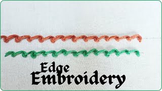 Basic Edge Embroidery Stitch For BeginnersHand Embroidery [upl. by Silvana]