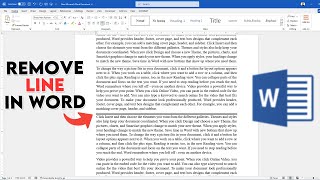 How to delete a horizontal line in a Microsoft Word document [upl. by Vaios]