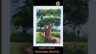 Water colour landscape drawing easy art shorts [upl. by Jory961]