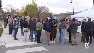 Long lines of voters at Missoula County Elections Center [upl. by Nylahsoj]