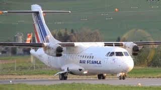 ATR 42 takes off at airport BernBelp HD [upl. by Chemesh]