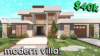 Fancy Modern Villa Bloxburg House Build 2 Story Exterior Tutorial [upl. by Towland]