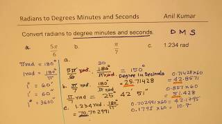 How to convert from Radians to Degrees Minutes Seconds DMS [upl. by Domenic]