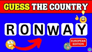 Guess The Country by its Scrambled Name  Country Quiz🌍 challenge 2024  European Edition [upl. by Eriuqs714]