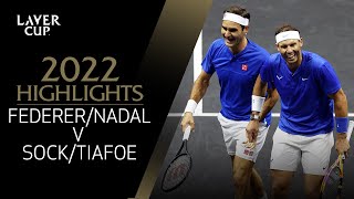 FedererNadal v SockTiafoe Highlights  Laver Cup 2022 Match 4 [upl. by Ediva]