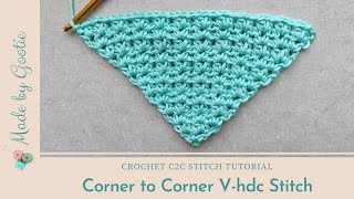 Crochet Corner to Corner V Stitch  Free Crochet C2C Different Stitches Tutorial [upl. by Arak]