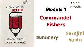 Coromandel fishers by Sarojini Naidu Malayalam summary Calicut university 5th sem module 1 [upl. by Bella645]