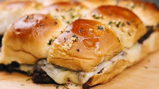 Philly Cheese Steak Sliders  How To Make Classic Philly Cheesesteak Sandwich [upl. by Gnirol659]