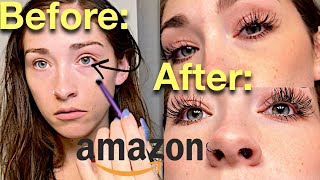 How to do PERMANENT Lash Extensions AT HOME To Yourself  For Beginners [upl. by Silvanus]