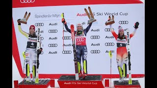 AUDI FIS Ski World Cup  Spindleruv Mlyn CZE womens slalom  Jan 28 2023 highlights both runs [upl. by Yauqaj941]