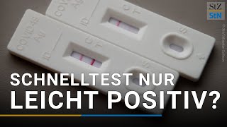 CoronaSchnelltest nur ganz leicht positiv  Was bedeutet das [upl. by Ydnyc]