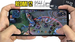 Xiaomi Redmi 12 Mobile Legends Gaming test  Helio G88 8GB RAM [upl. by Aixela965]