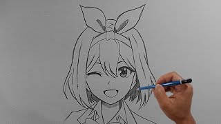 Easy anime drawing  how to draw YOTSUBA NAKANO easy stepbystep [upl. by Attiuqahs]