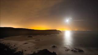 VenusMoonMars Conjunction amp Faint Aurora Time Lapse From Giants Causeway [upl. by Rosenblum775]