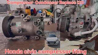 AC compressor change Hyundai i20 how to change AC compressor youtube [upl. by Missie242]