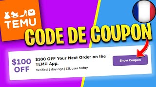 Comment jai économisé 100  USD avec le Code De Coupon TEMU  Code promotionnel Temu [upl. by Disraeli670]