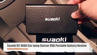 Suaoki U2 400A Car Jump Starter USB Portable Battery Review [upl. by Karlis658]