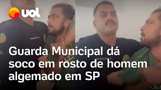 Guarda municipal dá soco no rosto de homem algemado em hospital de SP vídeo mostra momento [upl. by Celestia]