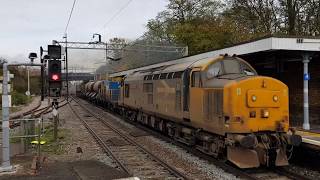 Class 37401 powers hard with Class 66 dead on rear of RHTT through Marks Tey in a rare combination [upl. by Johnsson]