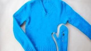 DIY Make Mittens from Sweaters in Minutes [upl. by Asim151]