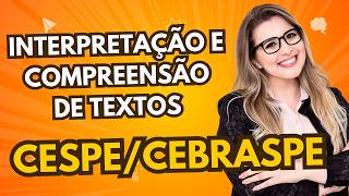 BANCA CESPECEBRASPE  QUESTÕES DE INTERPRETAÇÃO E COMPREENSÃO DE TEXTOS  Professora Pamba [upl. by Yerok]