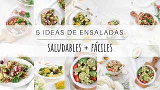 5 ENSALADAS PARA BAJAR DE PESO  aderezos fáciles [upl. by Yunick715]