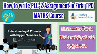 How to write PLC2 Assignment in FirkiPLC2 AssignmentFirki TPD Maths coursePLC2Assignment [upl. by Annora]