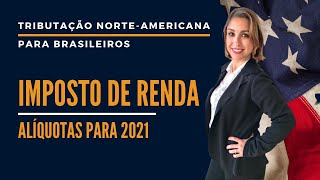 ALÍQUOTAS DO IMPOSTO DE RENDA NOS ESTADOS UNIDOS  2021 [upl. by Mukul]