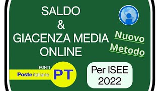 Come vedere SALDO e GIACENZA MEDIA online per ISEE 2022  Guida per BancoPosta Postepay e altro [upl. by Alba737]