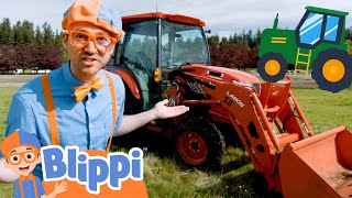 Blippi Explores A Red Tractor Construction Vehicles Part 2  Educational Videos For Kids [upl. by Petrie]