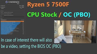 Cinebench R23 Ryzen 5 7500F CPU Stock PBO [upl. by Sven]