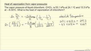 Heat of Vaporization from Vapor Pressure Example [upl. by Ika]