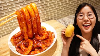 Spicy Potato Noodles 🥔 2 ingredients to turn POTATOES into chewy NOODLES [upl. by Mafala]