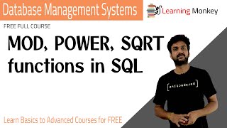 MOD POWER SQRT Functions in SQL  Lesson 61  DBMS  Learning Monkey [upl. by Lyckman530]