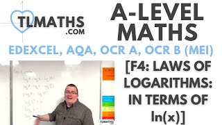 ALevel Maths F408 Laws of Logarithms In terms of lnx [upl. by Marsiella965]