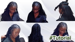 HOW TO DO HALF CORNROWS HALF SENEGALESE TWIST [upl. by Aikemat]