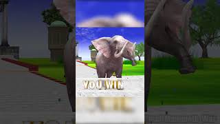 Tyranosaurus vs Mammoth Elephant Fight shorts dinosaurs lion gorilla cartoonanimal viral [upl. by Ahsuas]