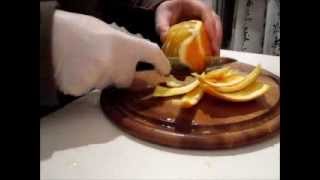 Kitchen Secrets  Peeling an Orange with a knife and cut out orange fillets [upl. by Mages]