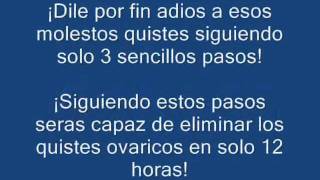 Quistes Ovaricos  Elimina Los Quistes En Solo 12 Horas [upl. by Prudi]