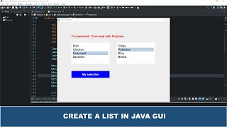 Java GUI Tutorial 46  Creating A List In Java GUI Using JList Class [upl. by Fen704]