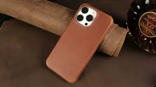 Crazy Horse Leather MagSafe iPhone Case [upl. by Angadreme431]