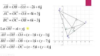 Using vector to find the orthocentre of triangle [upl. by Llydnek247]