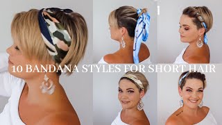 10 Bandana Styles for Short Hair SALIRASA [upl. by Atrahc664]