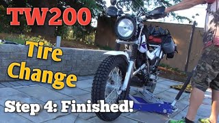 Yamaha TW200 Front Tire Change Installation [upl. by Mellisent]