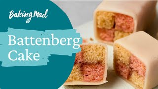 Battenberg Cake Recipe  Baking Mad [upl. by Enomaj918]