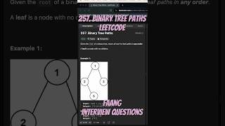 Leetcode 257  Binary Tree Paths [upl. by Niuqaoj150]